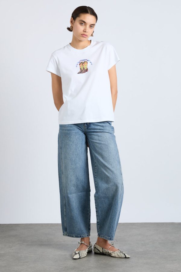 Tops Women | cowboy boot shrunken tee None Damson Madder - Image 3