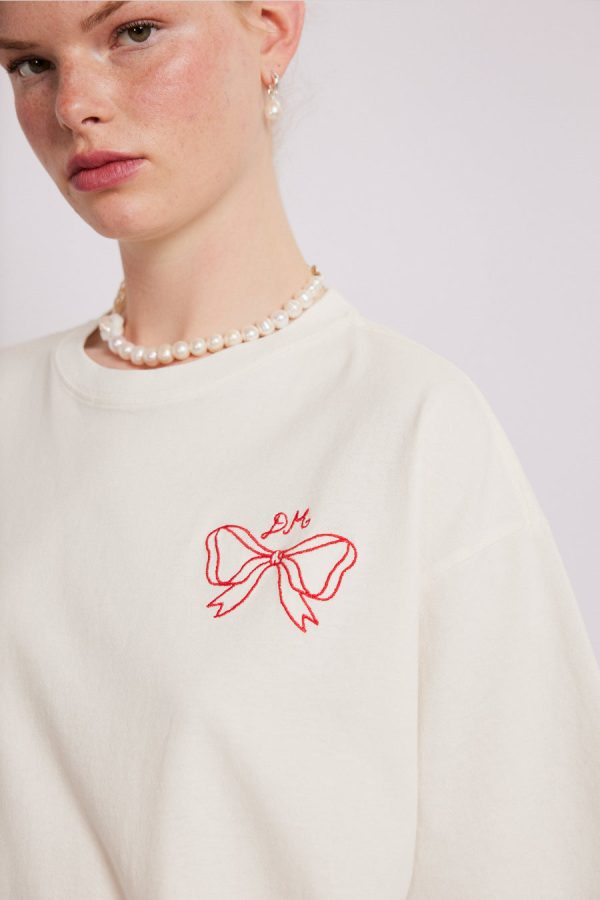 Tops | bow logo short sleeve tee None - Damson Madder Women - Image 4