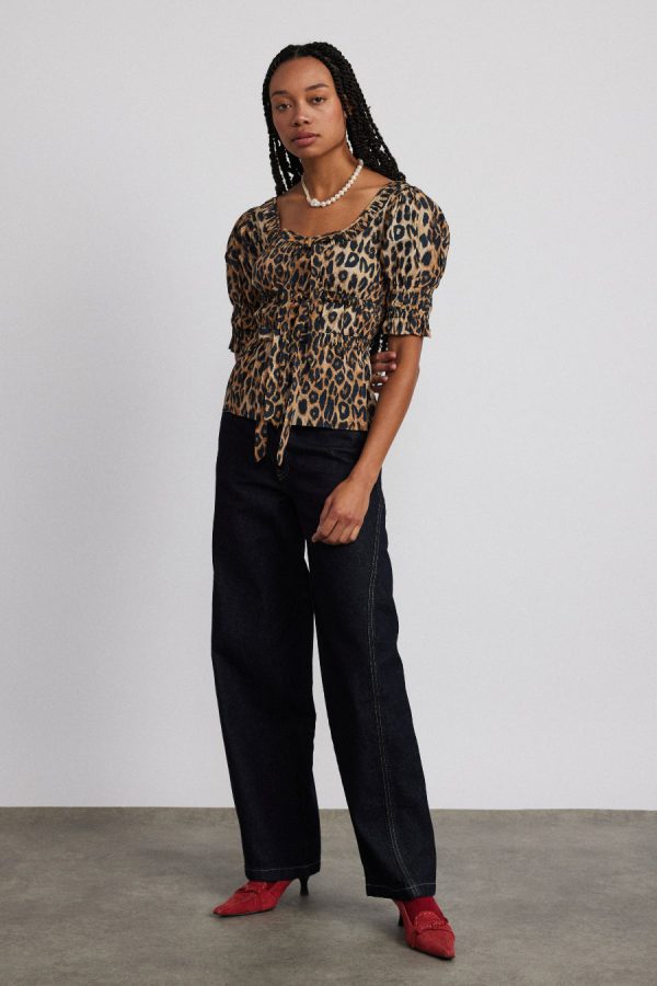 Damson Madder bianca ruffle blouse - leopard None | Women Tops - Image 3