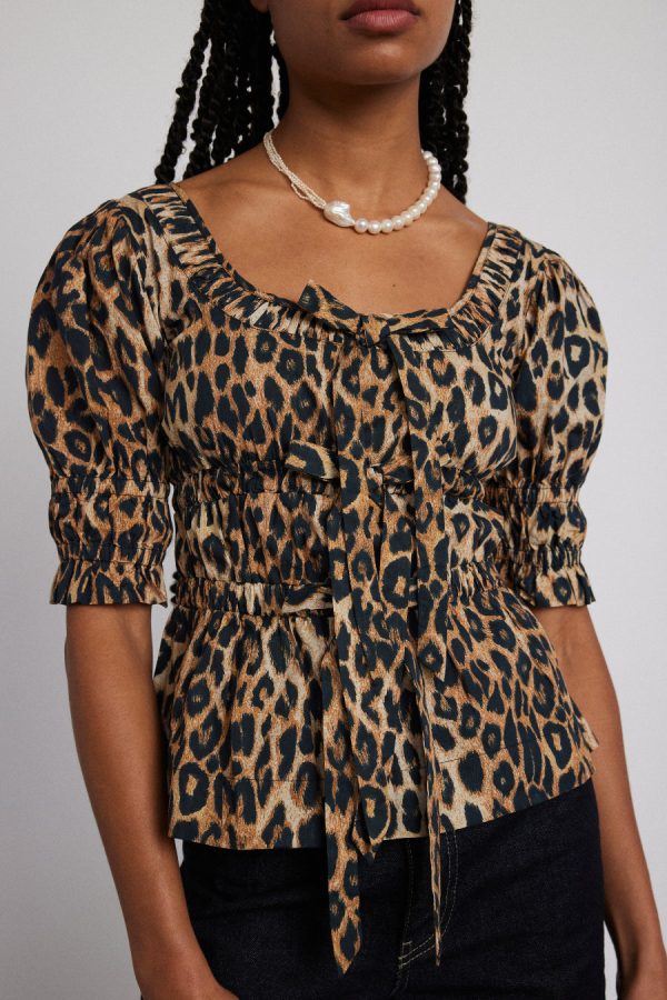Damson Madder bianca ruffle blouse - leopard None | Women Tops - Image 6