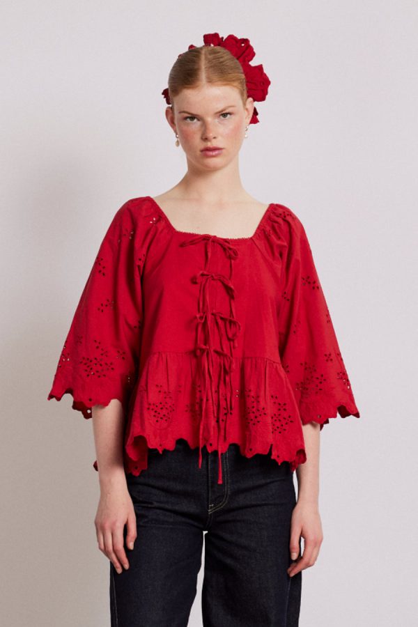 lana blouse - red None | Tops Damson Madder Women