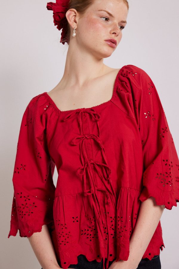 lana blouse - red None | Tops Damson Madder Women - Image 5