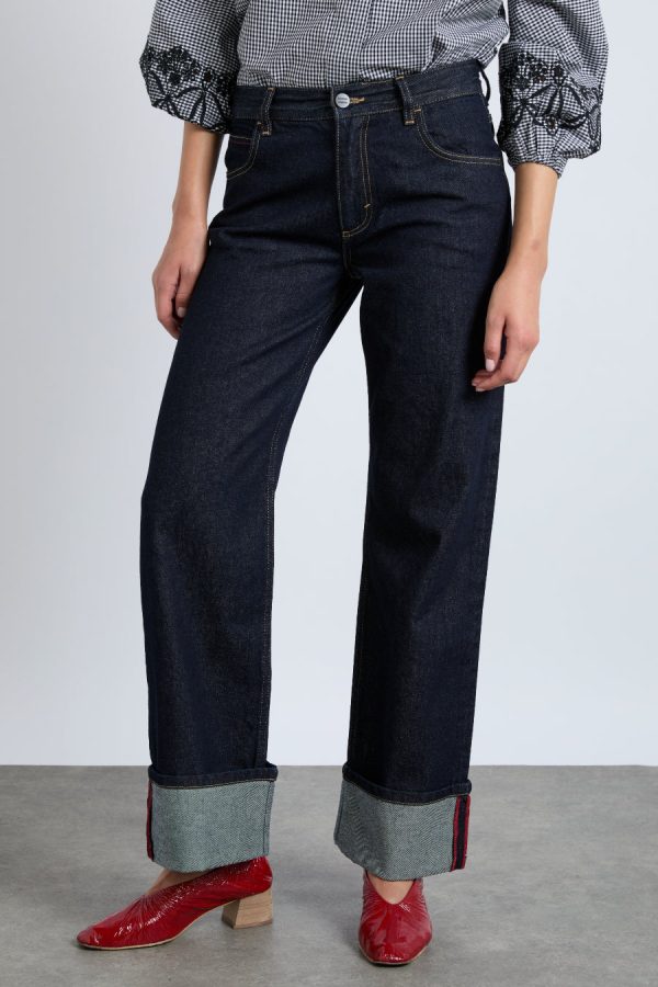 Bottoms | Women Damson Madder Italian selvedge sylvie jeans with turn up None