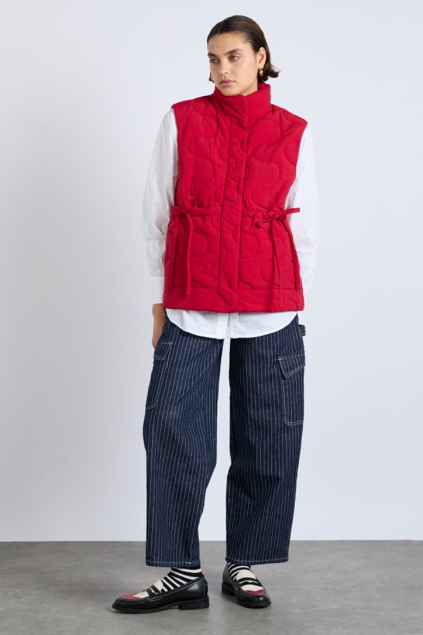 Bottoms | Women Damson Madder cargo jeans - navy pinstripe None - Image 5
