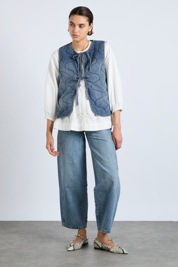 Denim | denim tilly gilet- vintage wash None | Damson Madder Women - Image 3