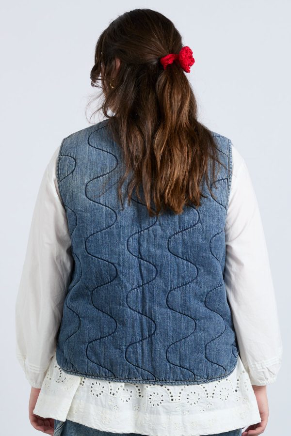 Denim | denim tilly gilet- vintage wash None | Damson Madder Women - Image 2