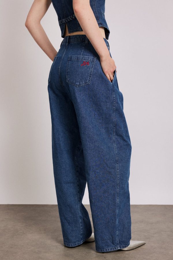 Denim Damson Madder | Women sailor jeans - vintage wash None - Image 2