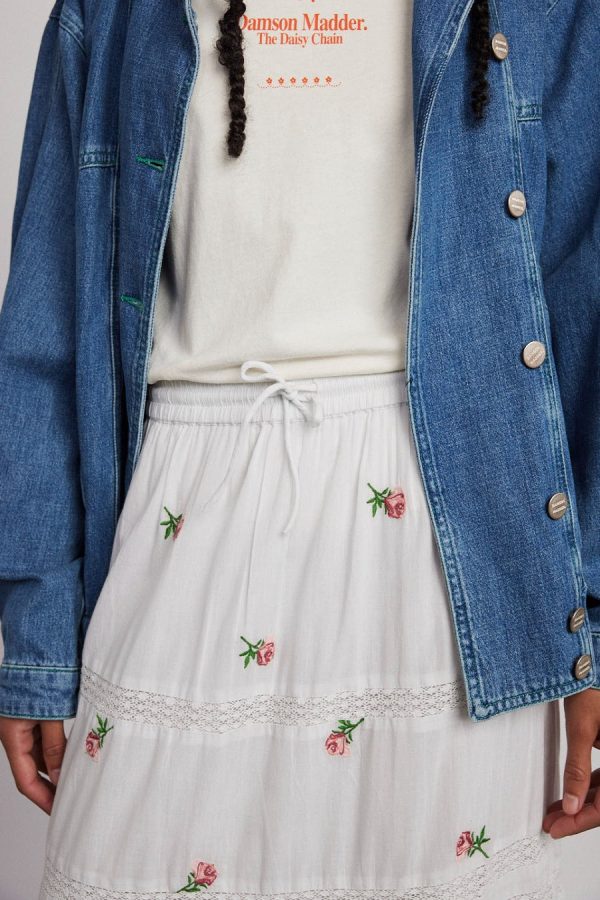 Women Damson Madder eden lace midi skirt - rose embroidery None | Skirts - Image 2
