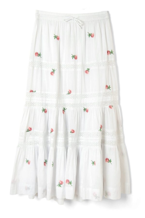 Women Damson Madder eden lace midi skirt - rose embroidery None | Skirts - Image 7