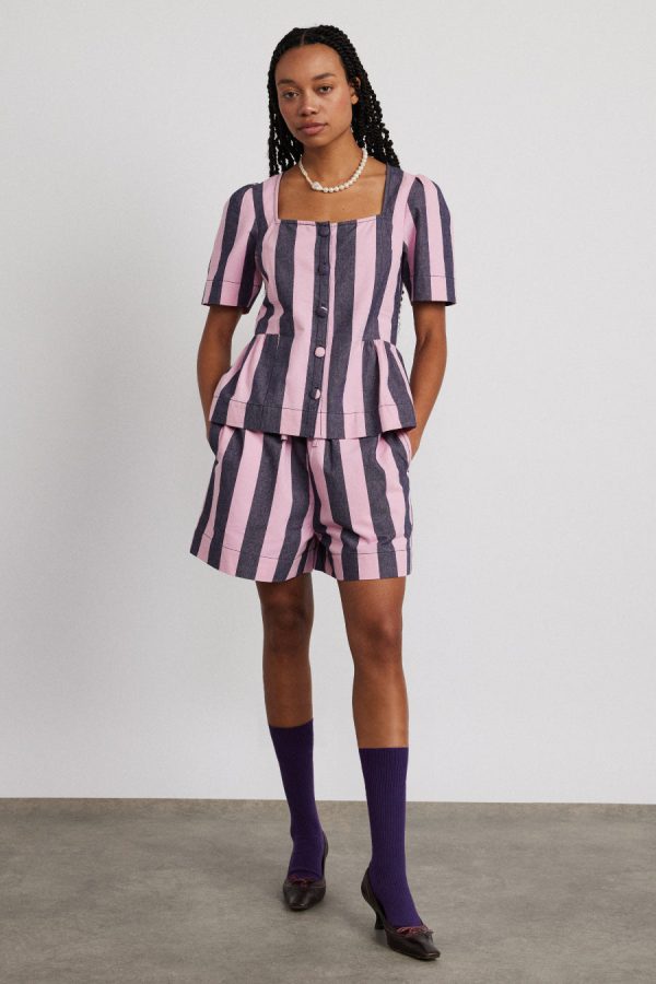 Shorts Damson Madder Women | rafe shorts - blue pink stripe None