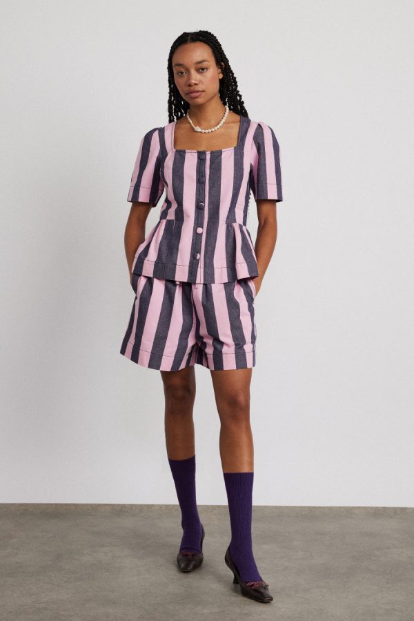 Shorts Damson Madder Women | rafe shorts - blue pink stripe None - Image 9