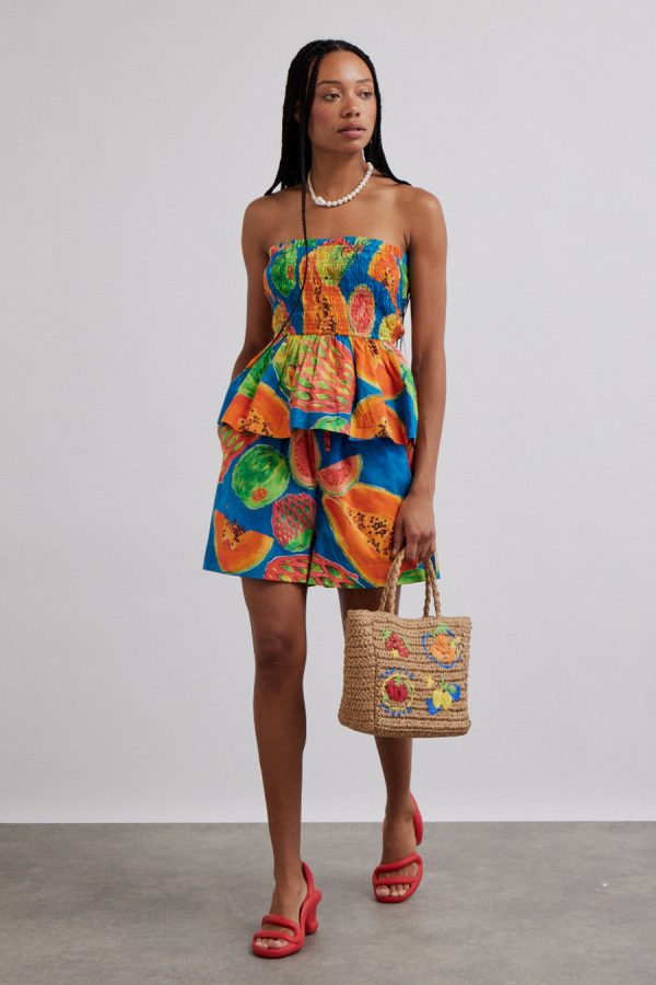 pull on shorts - papaya print None | Shorts Damson Madder Women