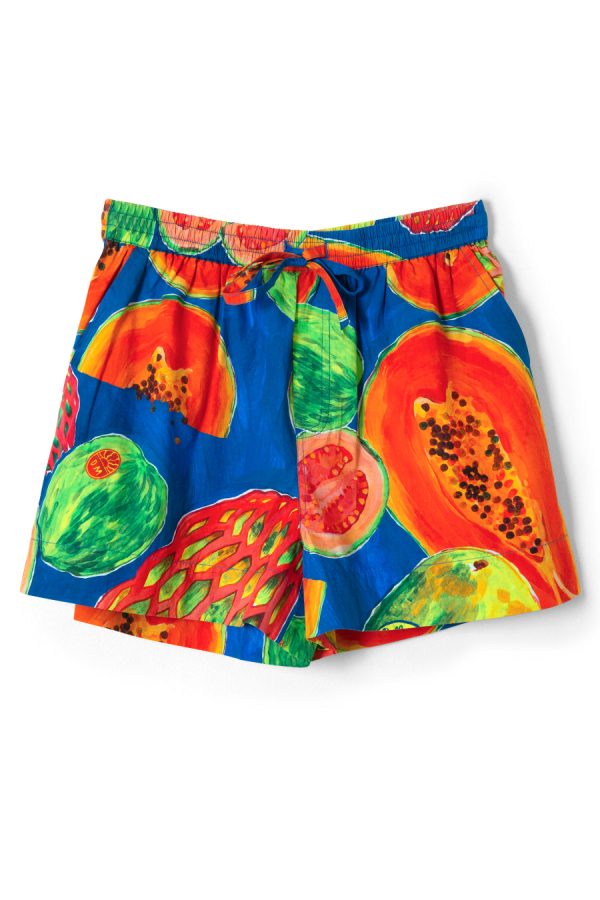 pull on shorts - papaya print None | Shorts Damson Madder Women - Image 3