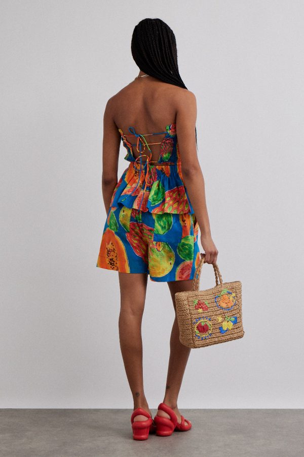 pull on shorts - papaya print None | Shorts Damson Madder Women - Image 5