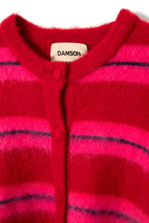 Women Damson Madder cece stripe cardigan - red & pink stripe None | Knitwear - Image 6