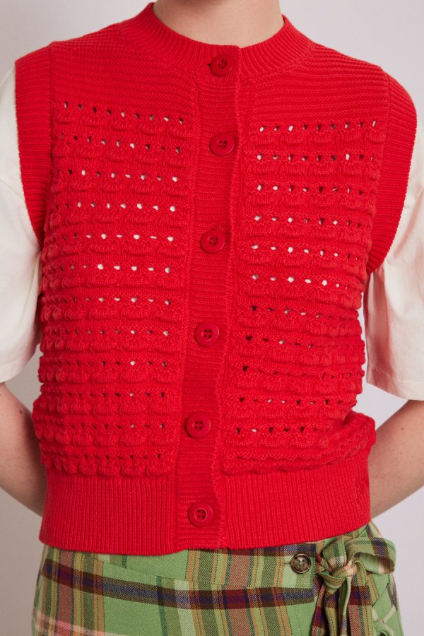 Women Damson Madder aggie knitted tank - red None | Knitwear - Image 4