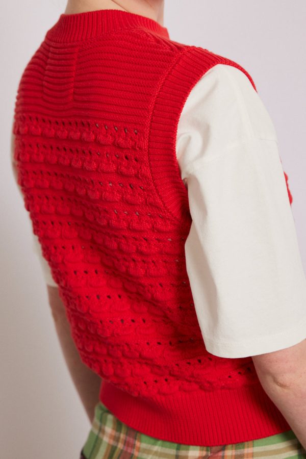 Women Damson Madder aggie knitted tank - red None | Knitwear - Image 5