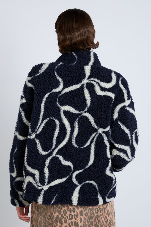 Damson Madder ingrid borg jacket- navy bows None | Women Pullover & Fleeces - Image 6