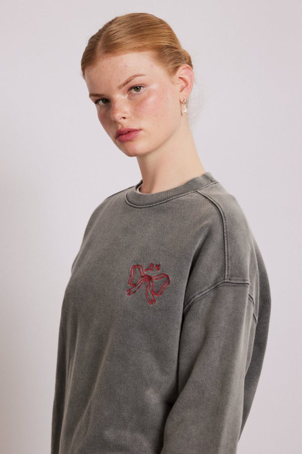 Pullover & Fleeces Women | bow logo crew neck sweat None Damson Madder - Image 4