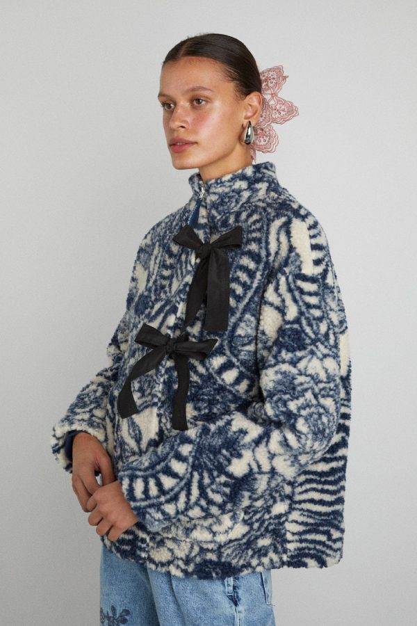 Damson Madder Pullover & Fleeces | Women | ingrid wool jacket - vase print None - Image 3