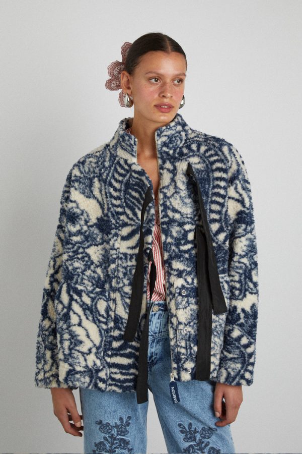 Damson Madder Pullover & Fleeces | Women | ingrid wool jacket - vase print None - Image 6