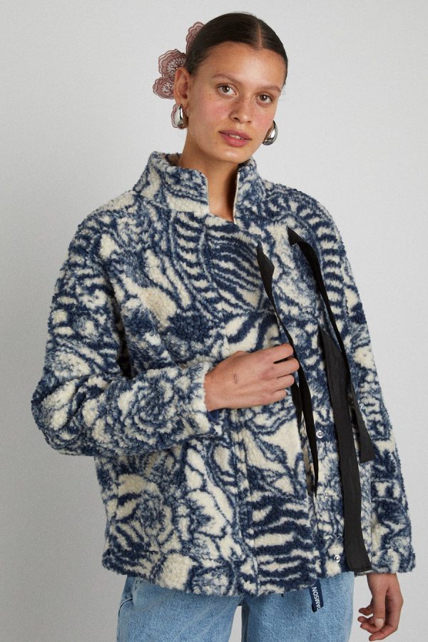 Damson Madder Pullover & Fleeces | Women | ingrid wool jacket - vase print None - Image 9