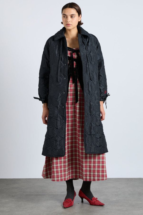 Jackets & Coats Damson Madder Women | aubrey quilted coat- black bows None - Image 7
