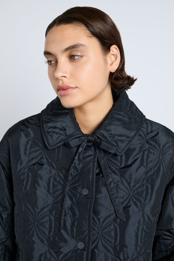 Jackets & Coats Damson Madder Women | aubrey quilted coat- black bows None - Image 4