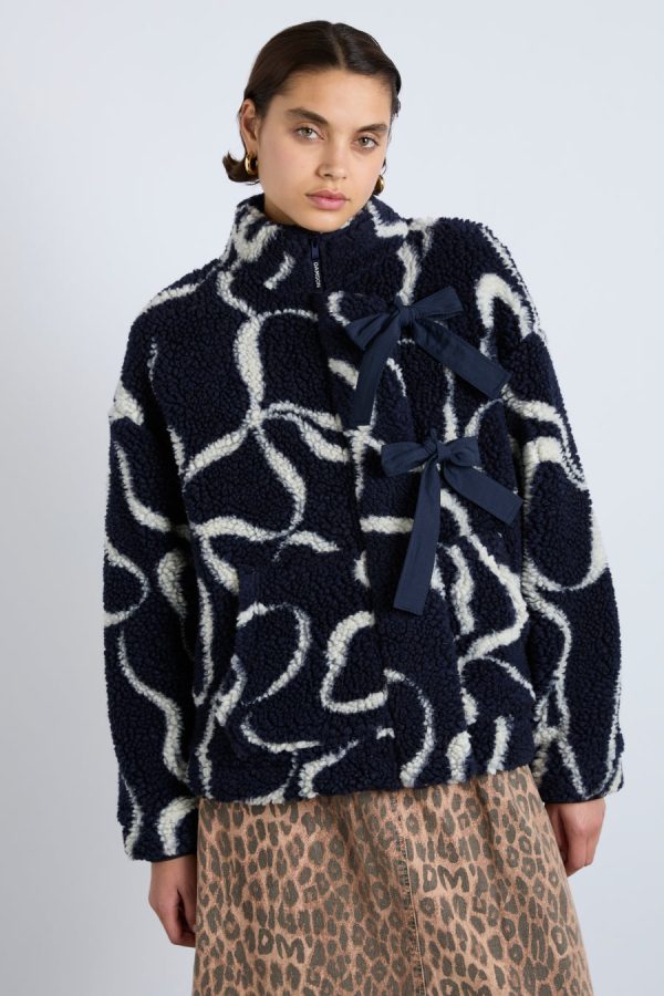 Jackets & Coats Damson Madder | Women ingrid borg jacket- navy bows None