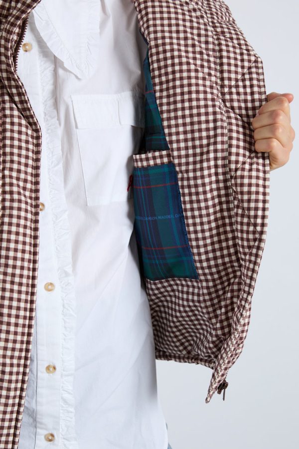 jennifer check puffer - chocolate gingham None Women | Jackets & Coats Damson Madder - Image 2