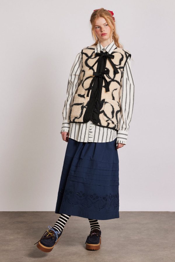 Women Damson Madder marta borg gilet - bows None | Jackets & Coats
