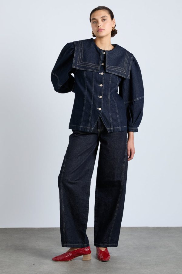 Jackets & Coats Damson Madder Women | sailor denim jacket - dark indigo None - Image 5