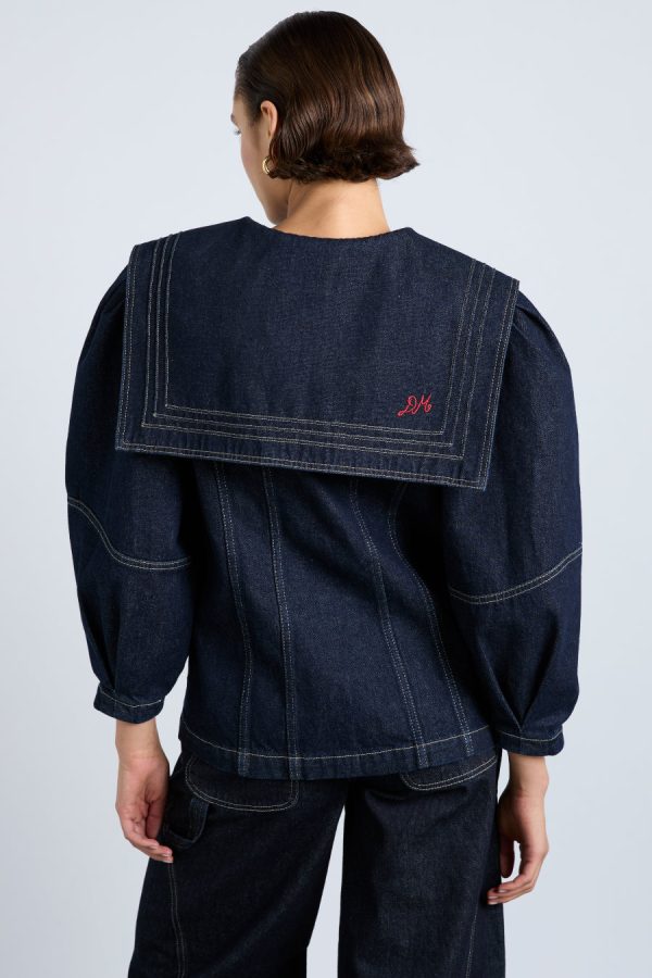Jackets & Coats Damson Madder Women | sailor denim jacket - dark indigo None - Image 6