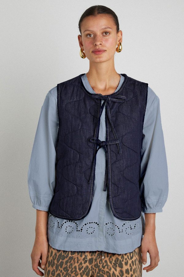 Jackets & Coats | tilly gilet - indigo organic denim None | Damson Madder Women - Image 4