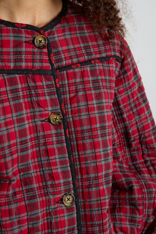 Women Jackets & Coats | Damson Madder macy quilted jacket - red check None - Image 2