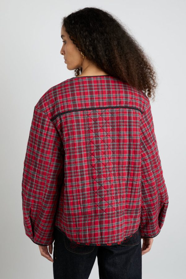 Women Jackets & Coats | Damson Madder macy quilted jacket - red check None - Image 5