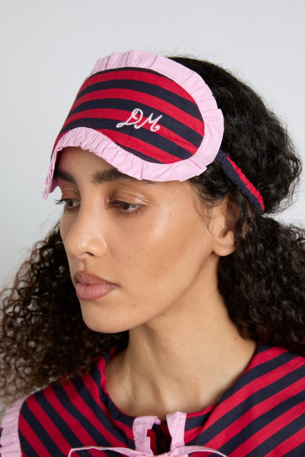 Nightwear Women | damson pj eye mask - red/navy stripe None Damson Madder
