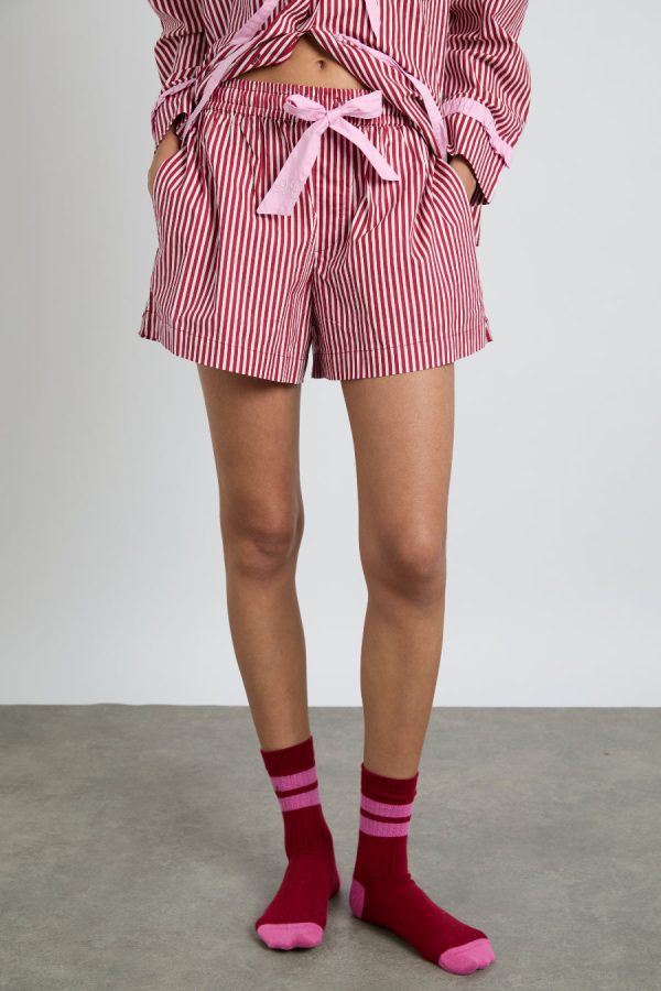 Nightwear Damson Madder | Women krissy pj boxer - red stripe None
