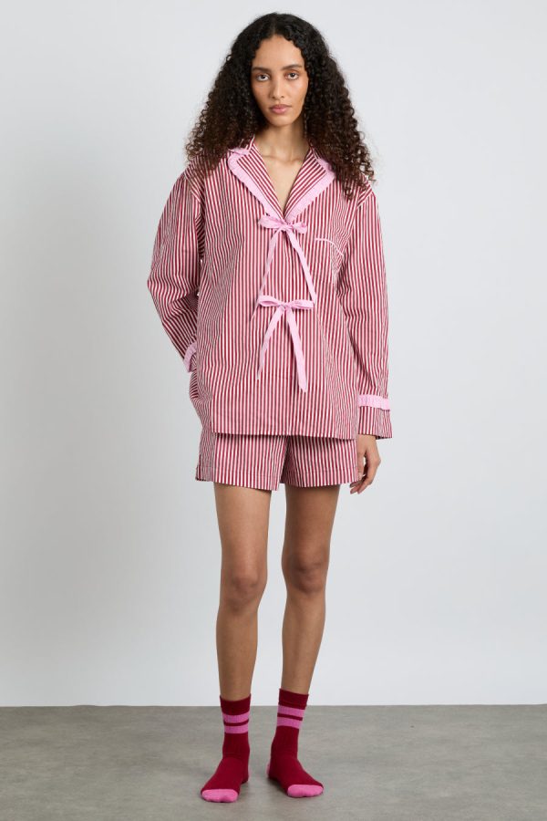Nightwear Damson Madder | Women krissy pj boxer - red stripe None - Image 3