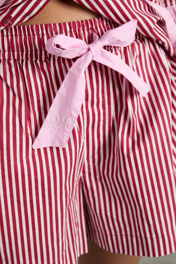 Nightwear Damson Madder | Women krissy pj boxer - red stripe None - Image 2