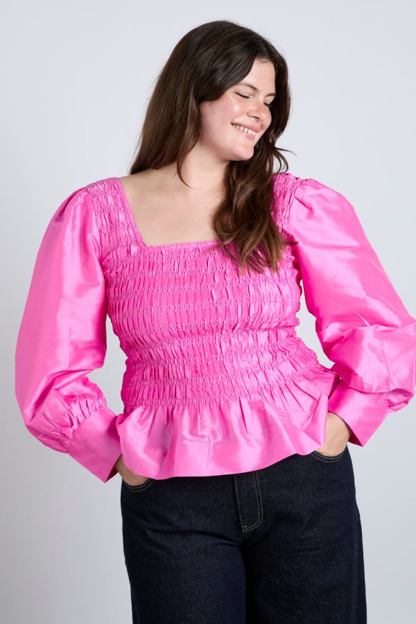 ariana blouse - pink taffeta None Women | Occasion Wear Damson Madder - Image 4