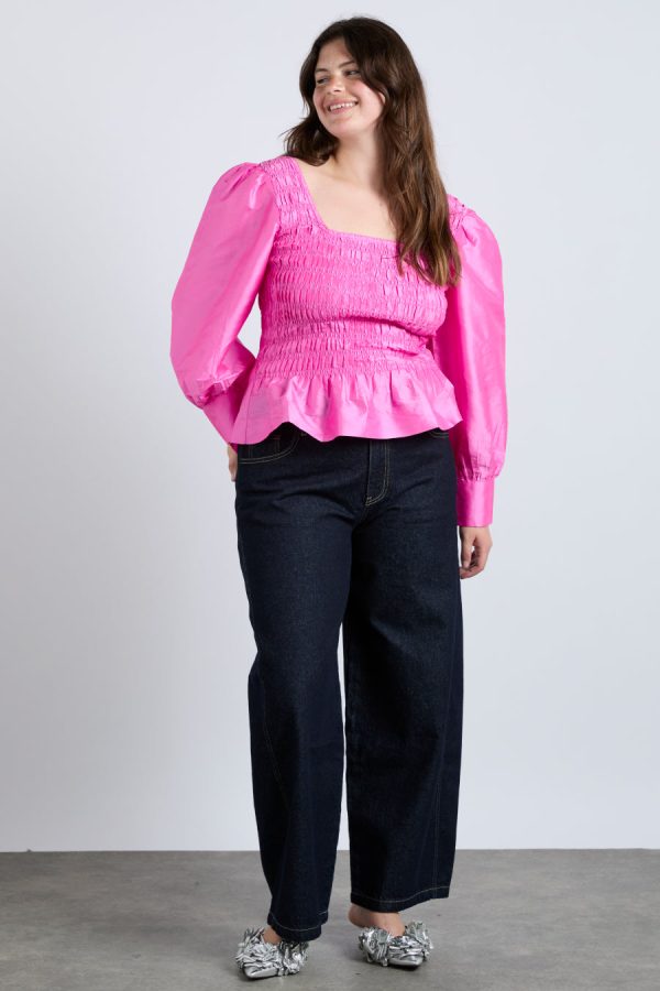ariana blouse - pink taffeta None Women | Occasion Wear Damson Madder - Image 3