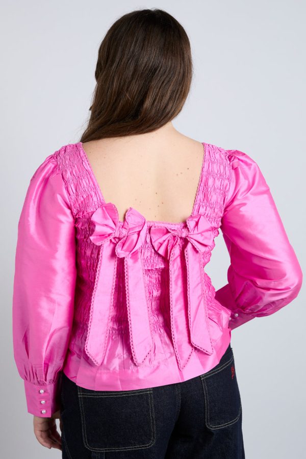 ariana blouse - pink taffeta None Women | Occasion Wear Damson Madder - Image 5