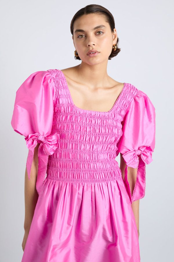 Occasion Wear Damson Madder Women | lauren mini dress- pink taffeta None - Image 3