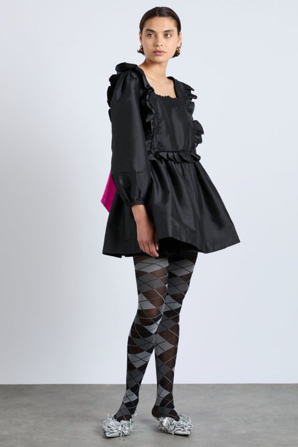 Women Occasion Wear | Damson Madder piarra mini smock dress - black with pink bows None - Image 4