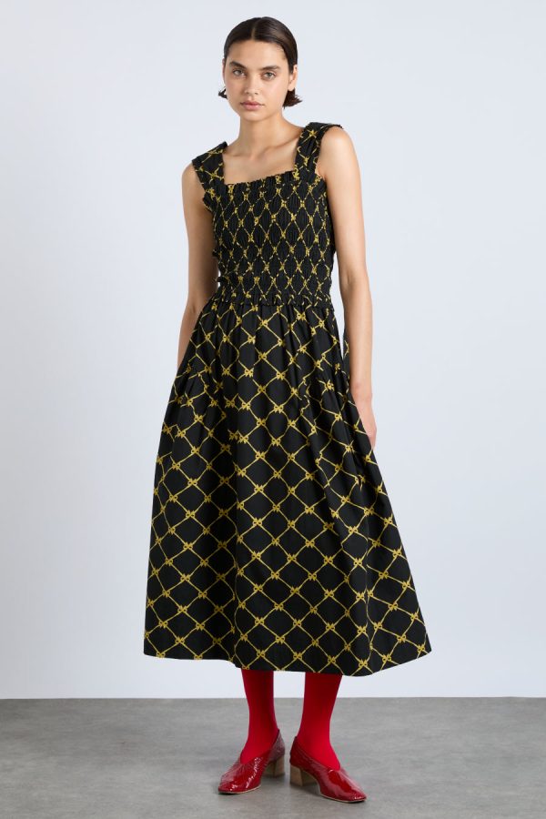 tish midi dress - black bow print None | Occasion Wear Damson Madder Women