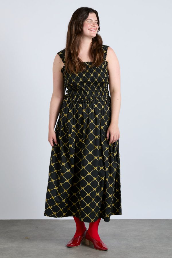 tish midi dress - black bow print None | Occasion Wear Damson Madder Women - Image 5