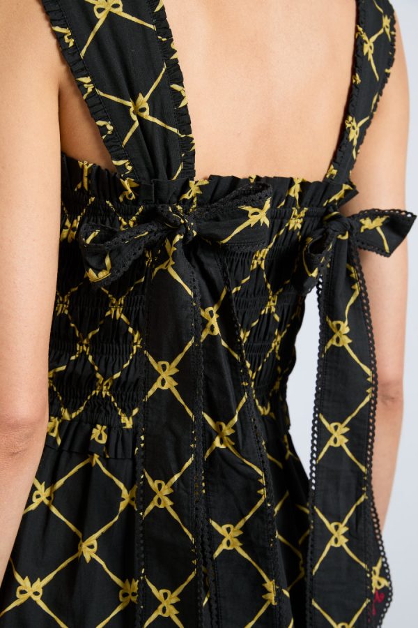 tish midi dress - black bow print None | Occasion Wear Damson Madder Women - Image 4