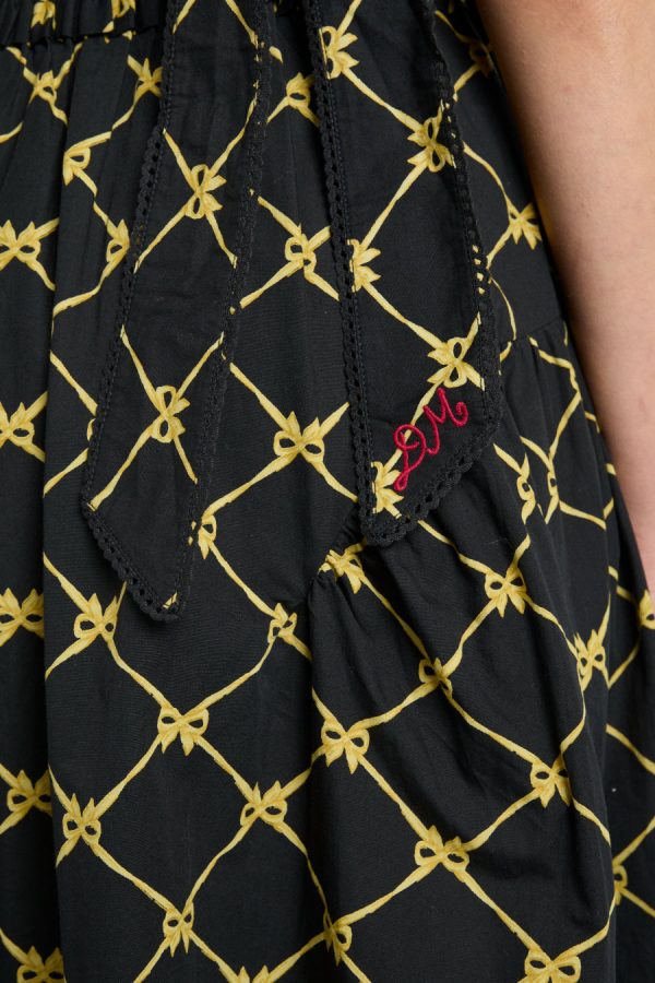 tish midi dress - black bow print None | Occasion Wear Damson Madder Women - Image 2