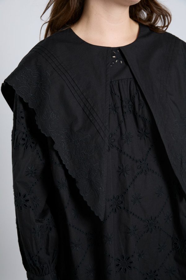 clementine embroidered collared mini dress - black None | Occasion Wear Damson Madder Women - Image 7